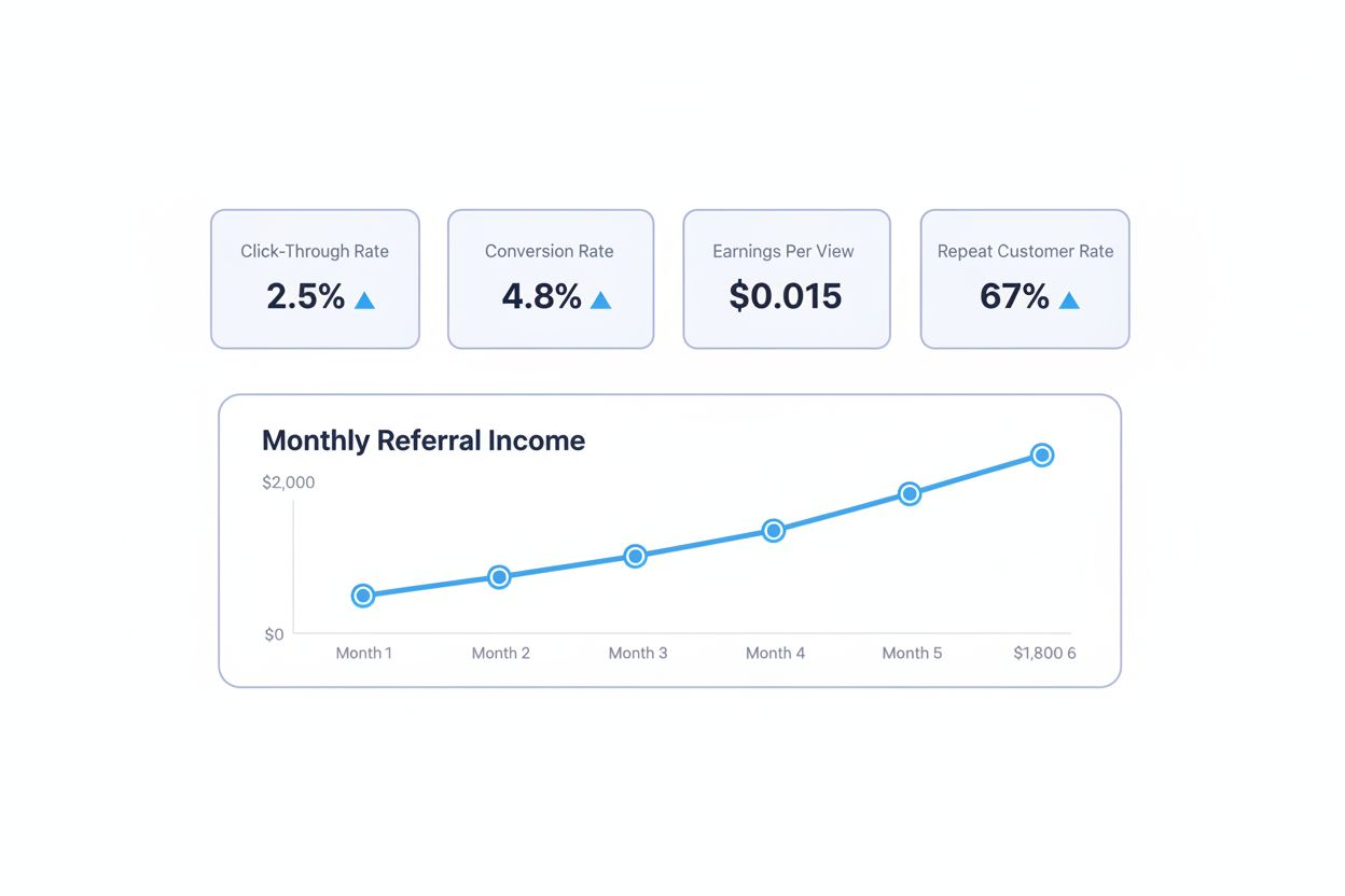 Referral marketing metrics dashboard for creators
