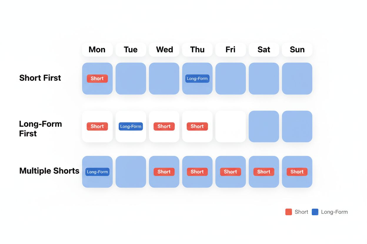 Weekly content calendar showing posting strategies