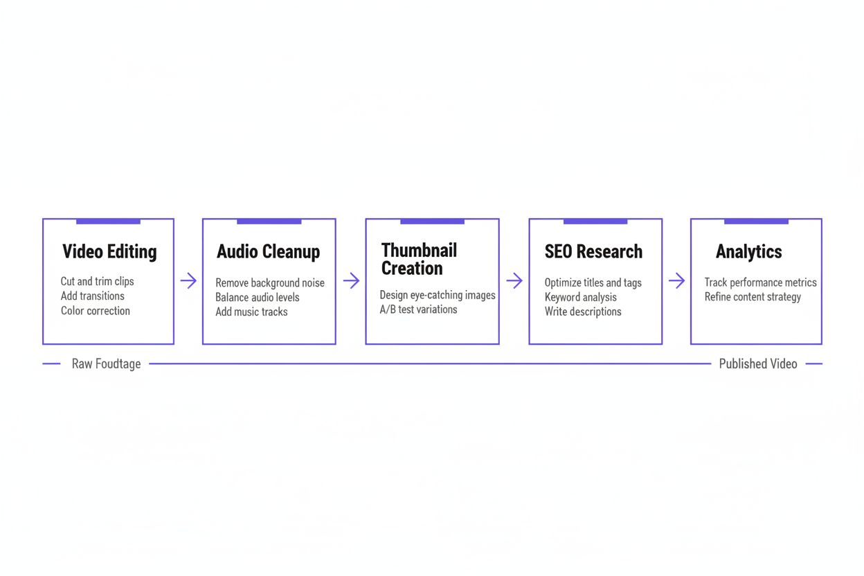 Vertical flowchart of video production workflow