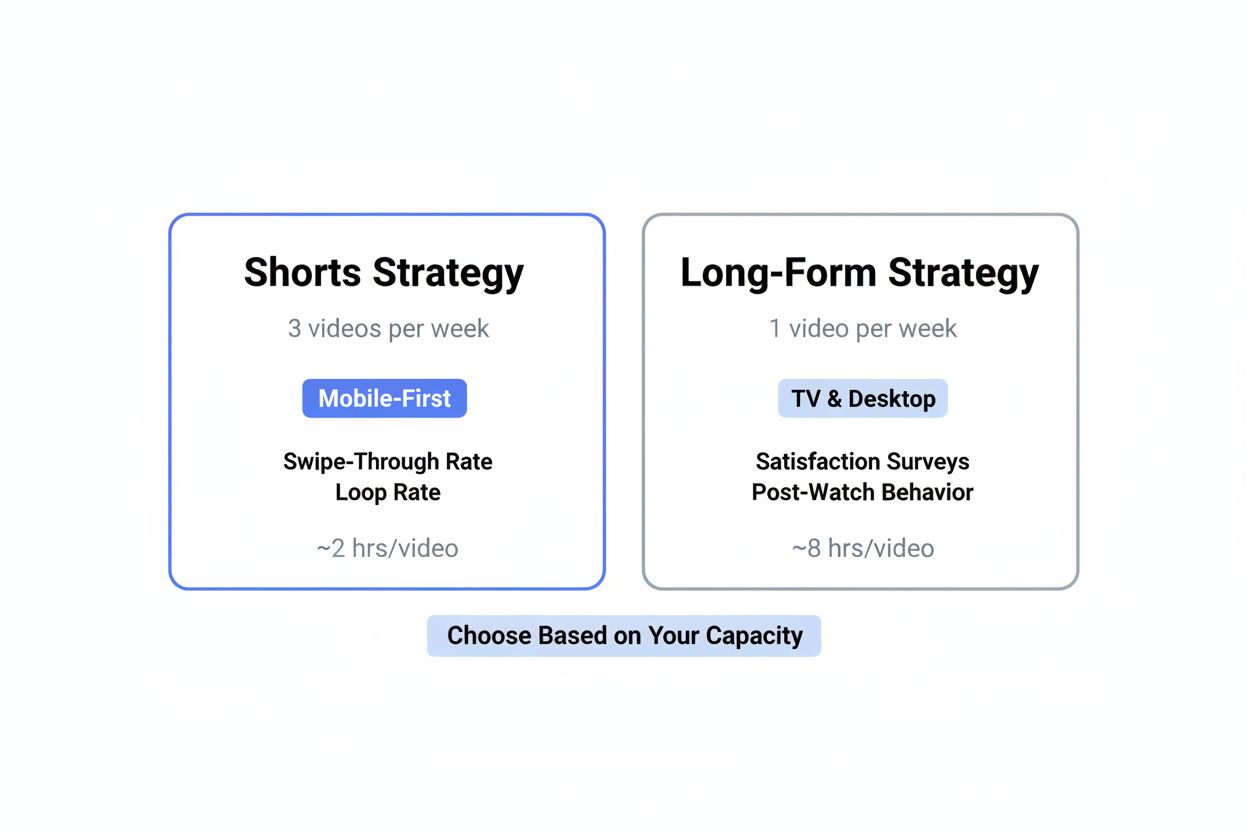 Split-screen comparison of two content workflows