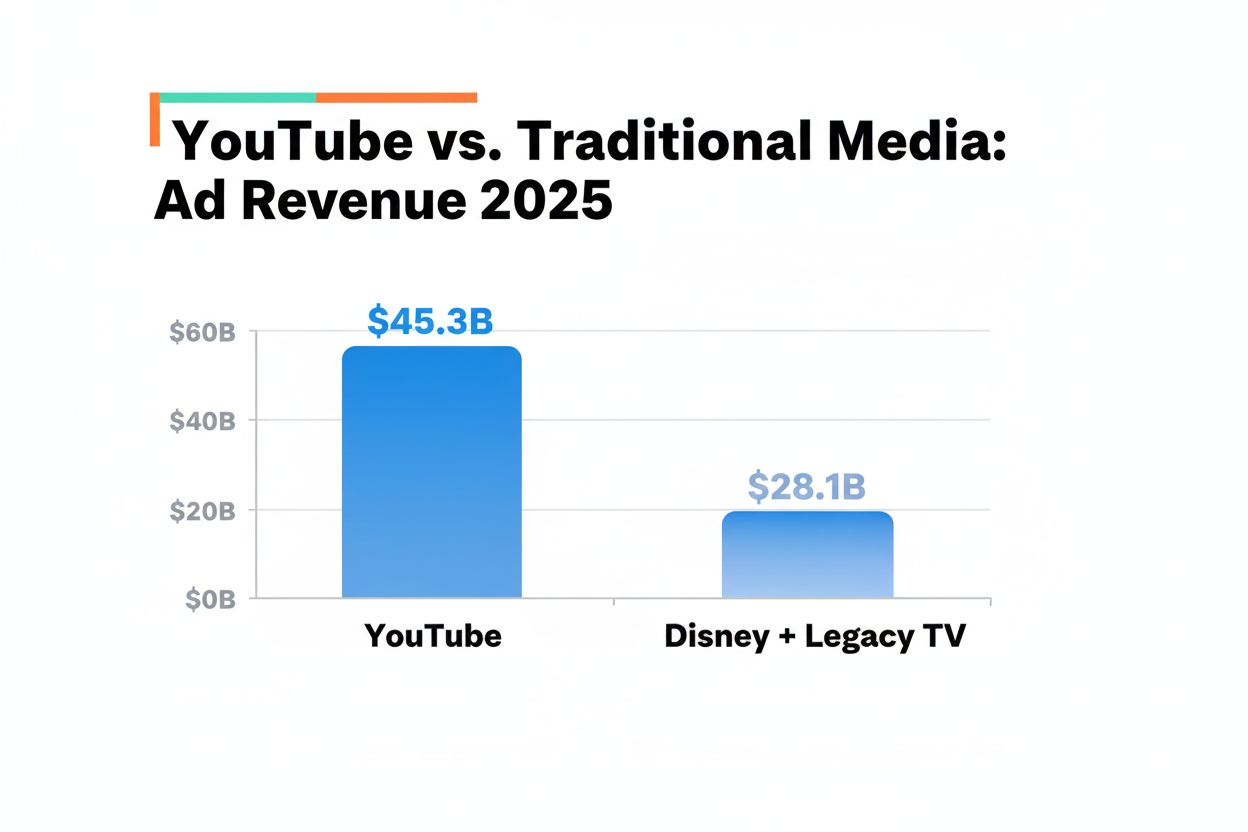 Bar chart comparing digital and traditional media revenues