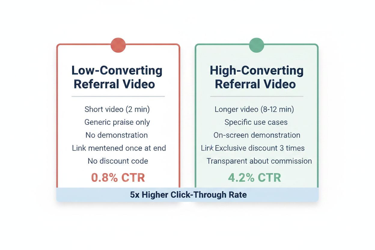 Side-by-side comparison of two referral videos