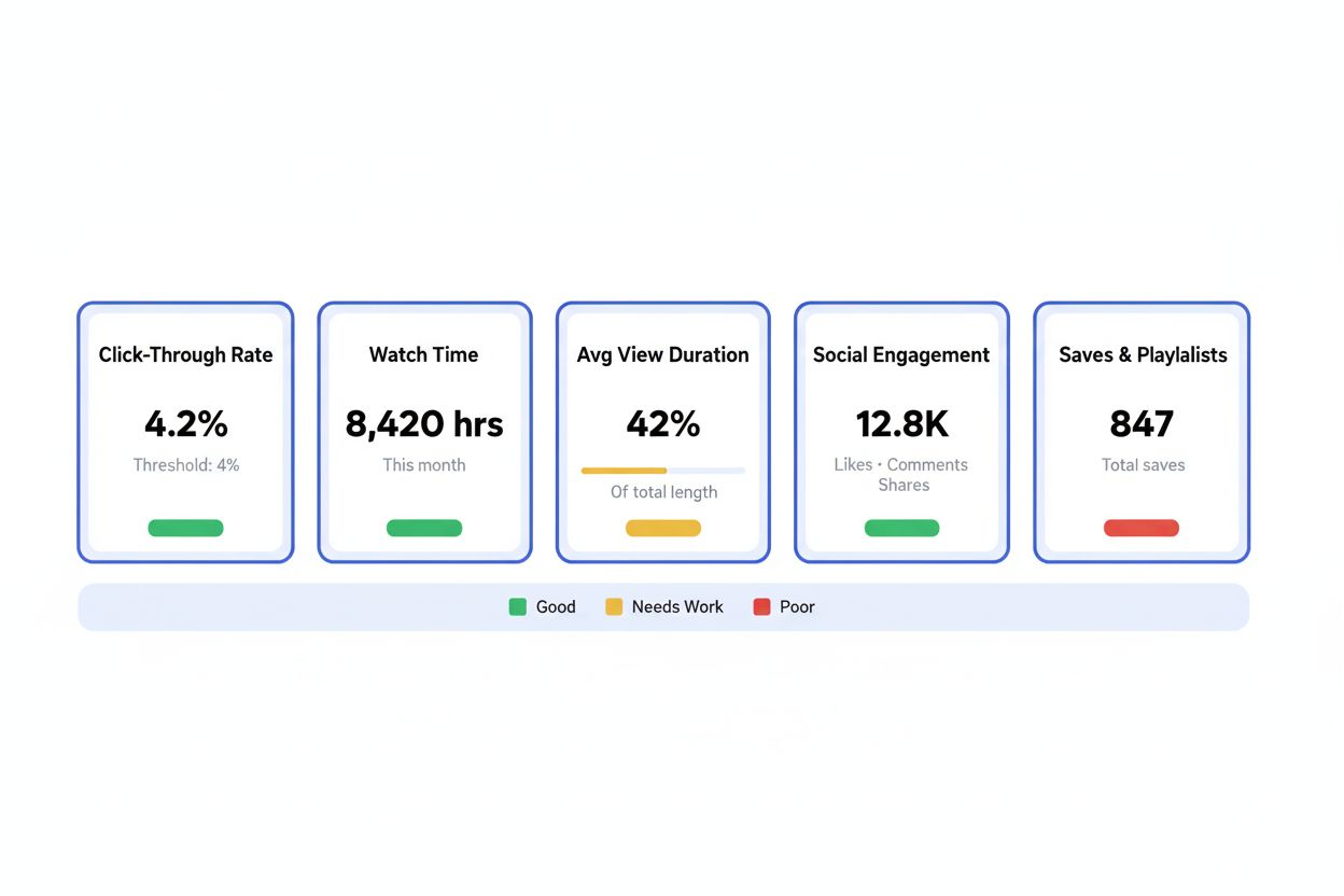 Dashboard showing various performance metric cards