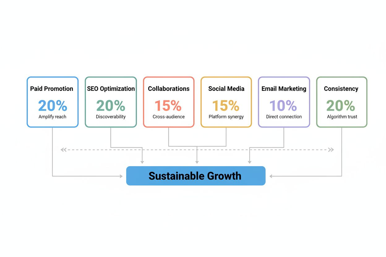 Circular diagram illustrating balanced growth strategy