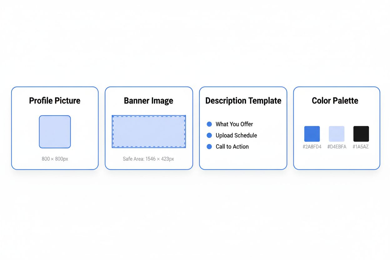 Graphic checklist of social channel setup elements
