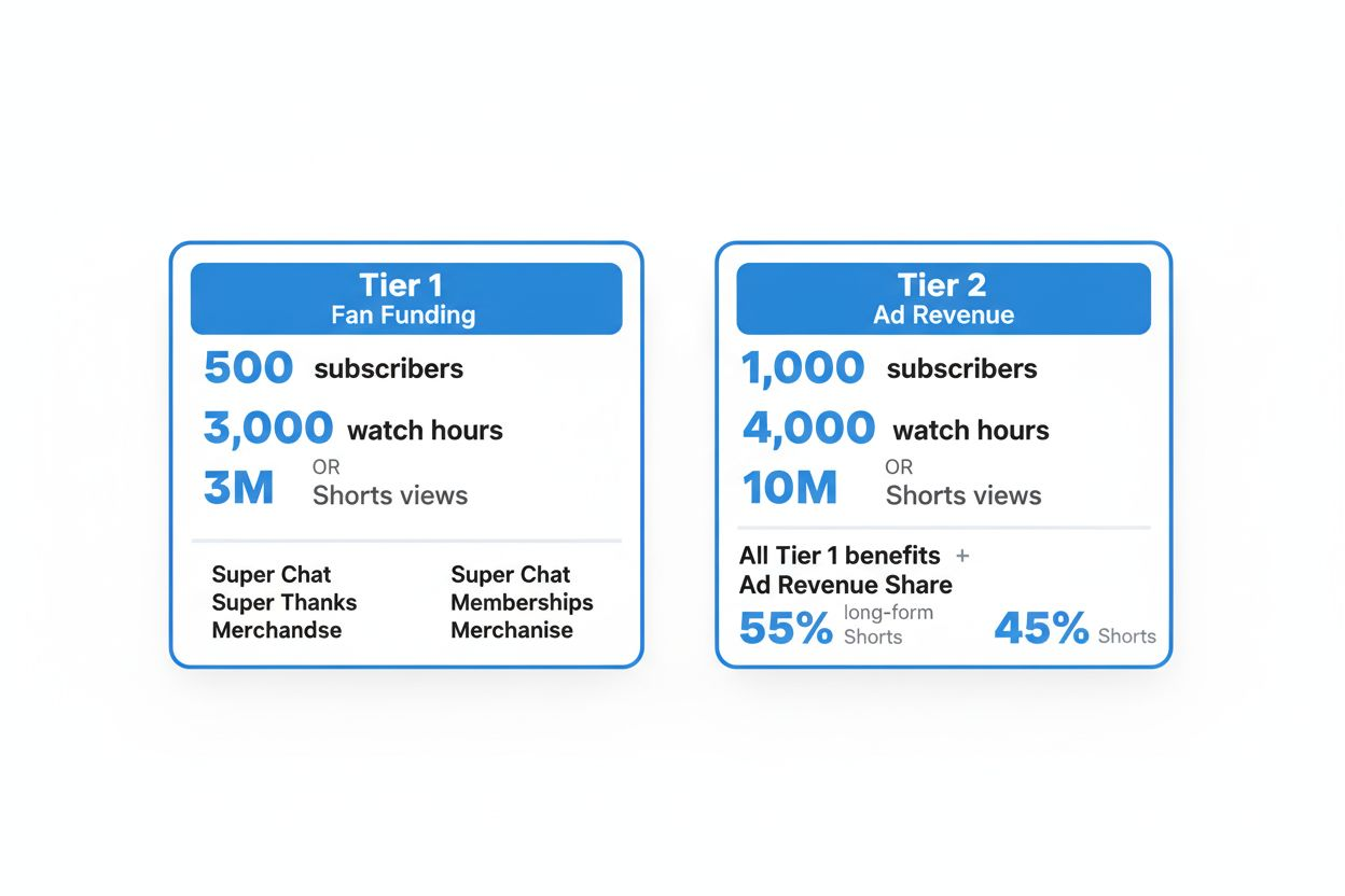 Side-by-side comparison of two platform tiers