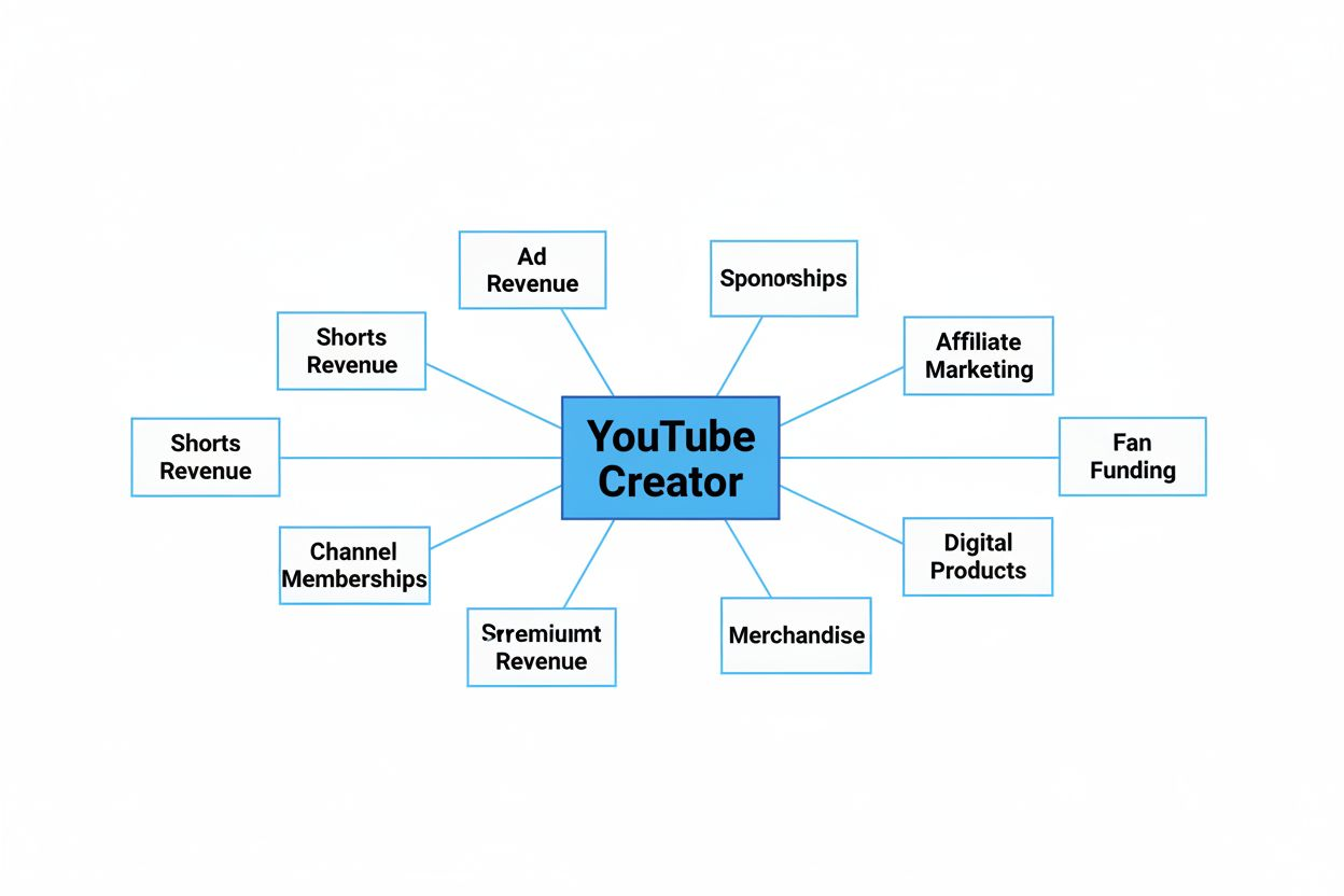 Diagram of a content creator's revenue streams
