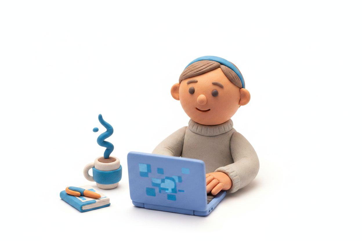 Organized modern workspace with laptop and notebook