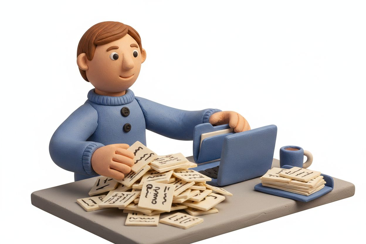 Split-screen showing chaotic and streamlined creator workspaces