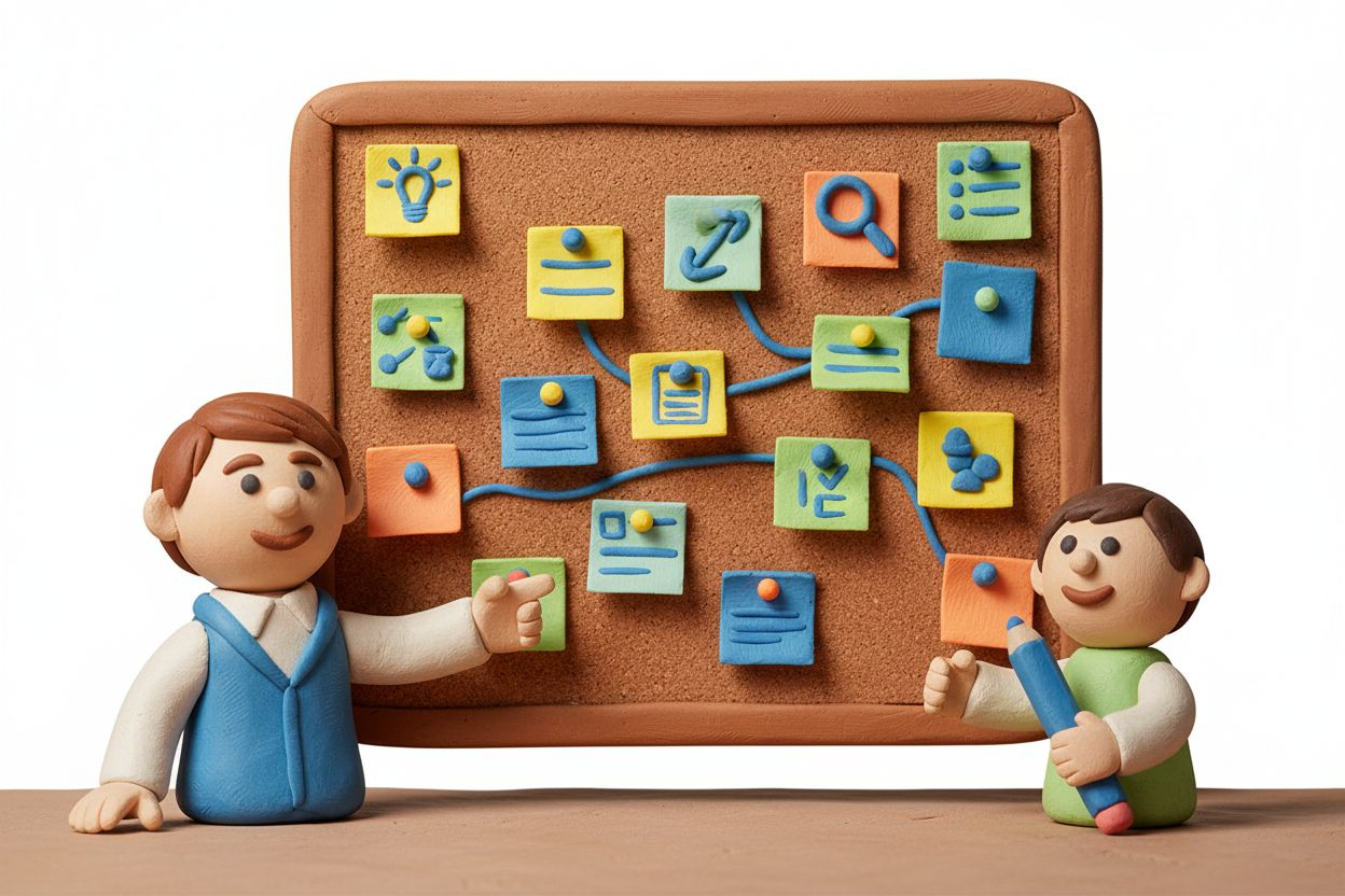 Annotated guide overlay on a YouTube search page