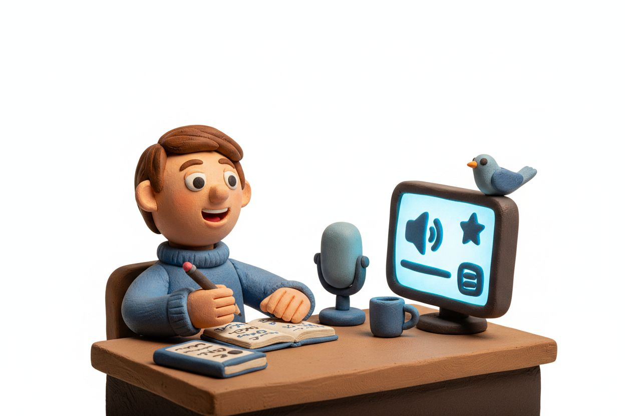 Content creator working at a desk