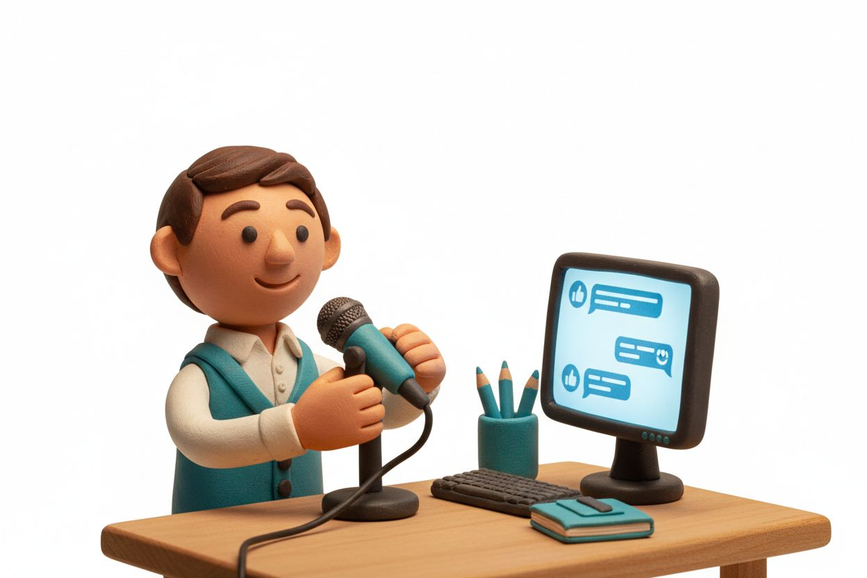 Person livestreaming in a home studio