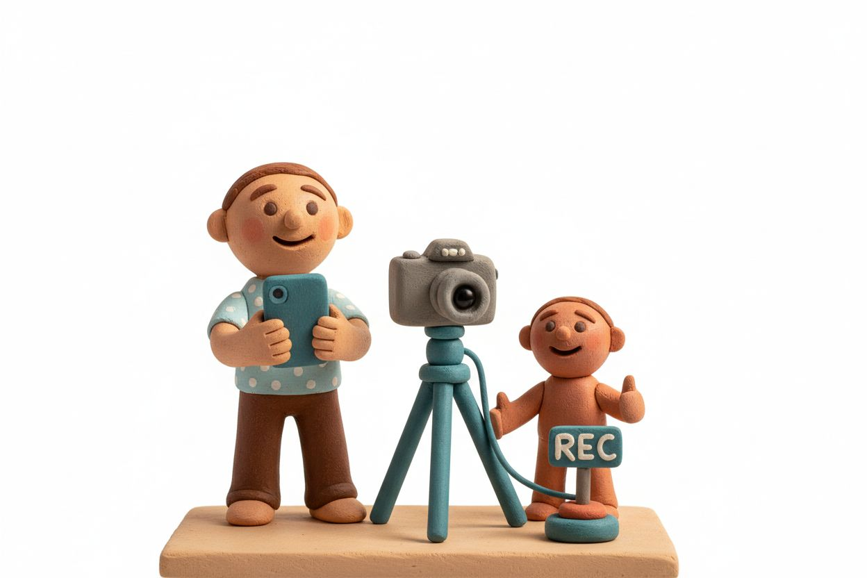 Person recording video in a home studio