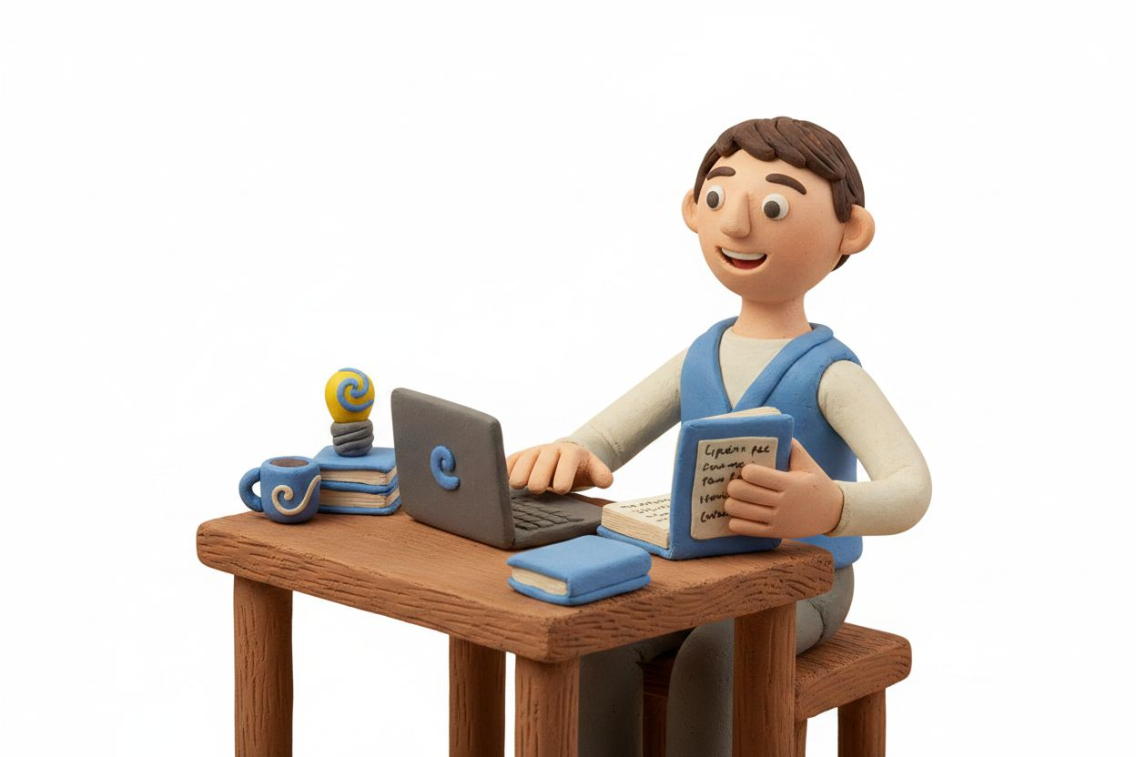 Person working at a desk with laptop