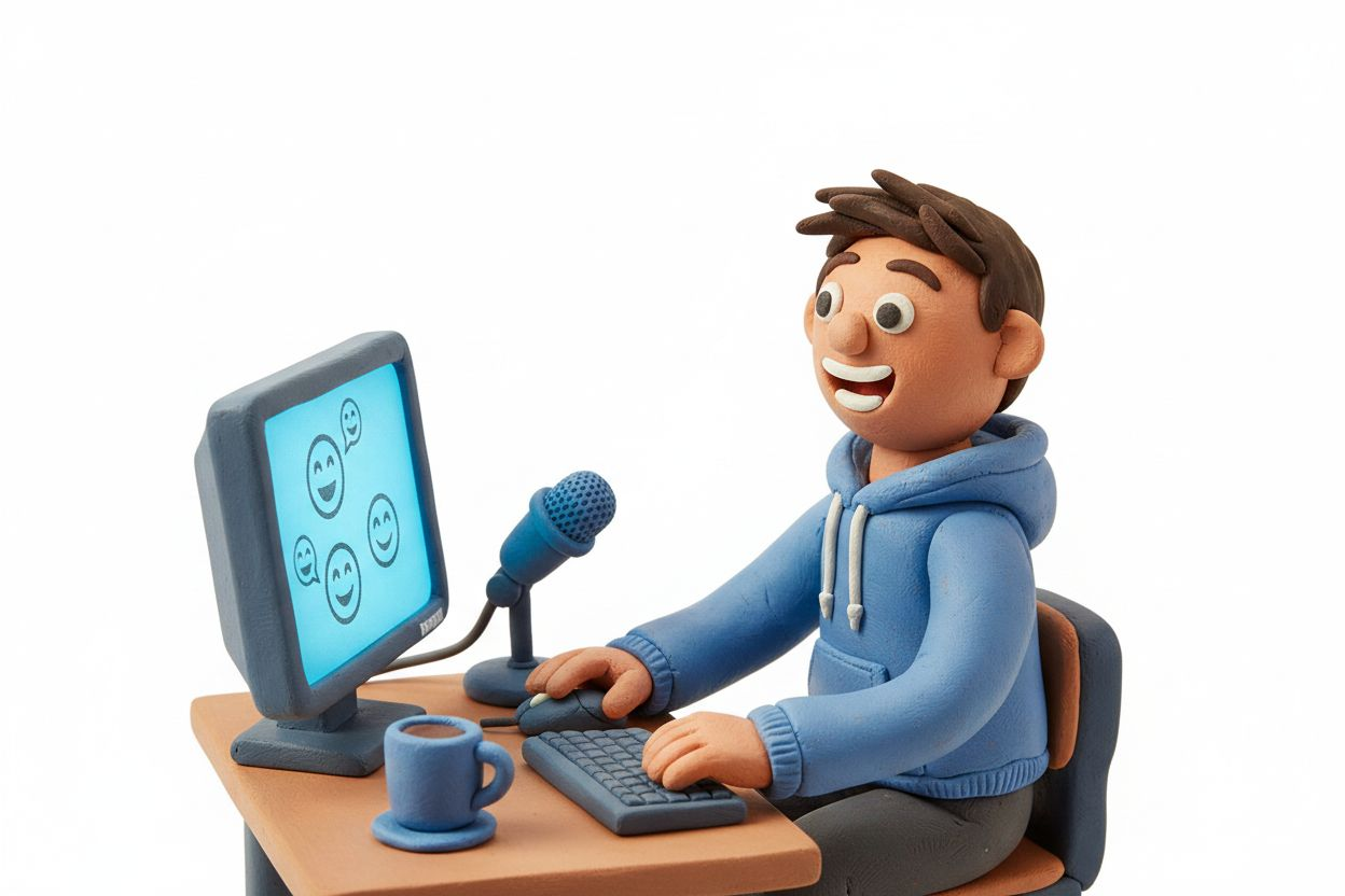 Person working at a multi-screen content setup