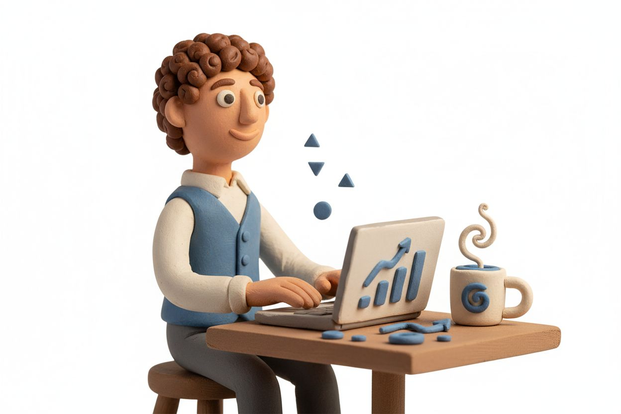 Person working at laptop in home office