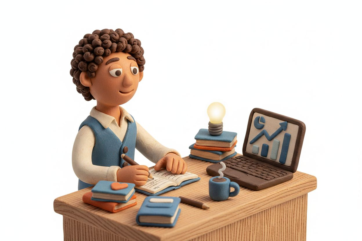 Person working at a desk with laptop