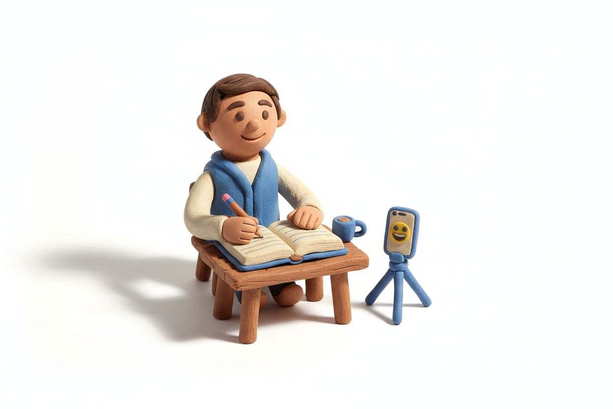 Person at a home desk workspace