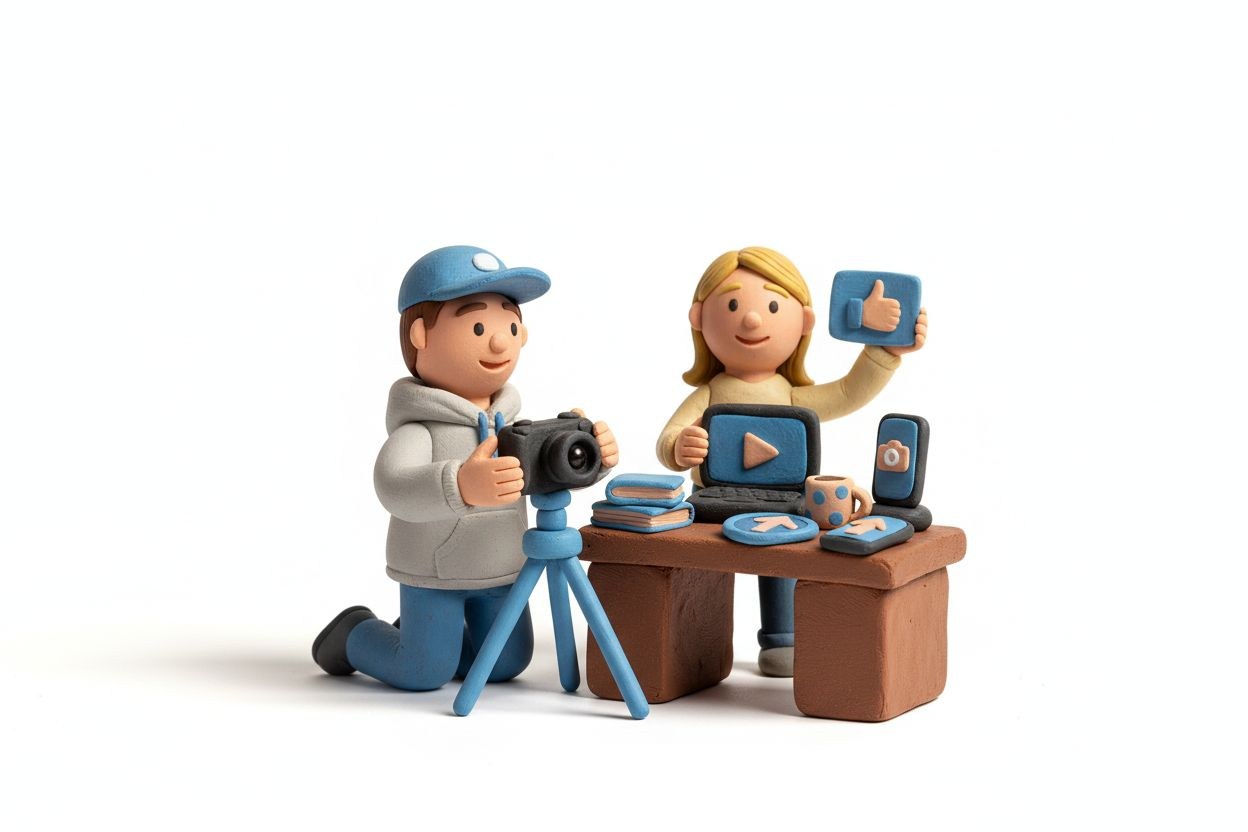 Person working at a media workspace