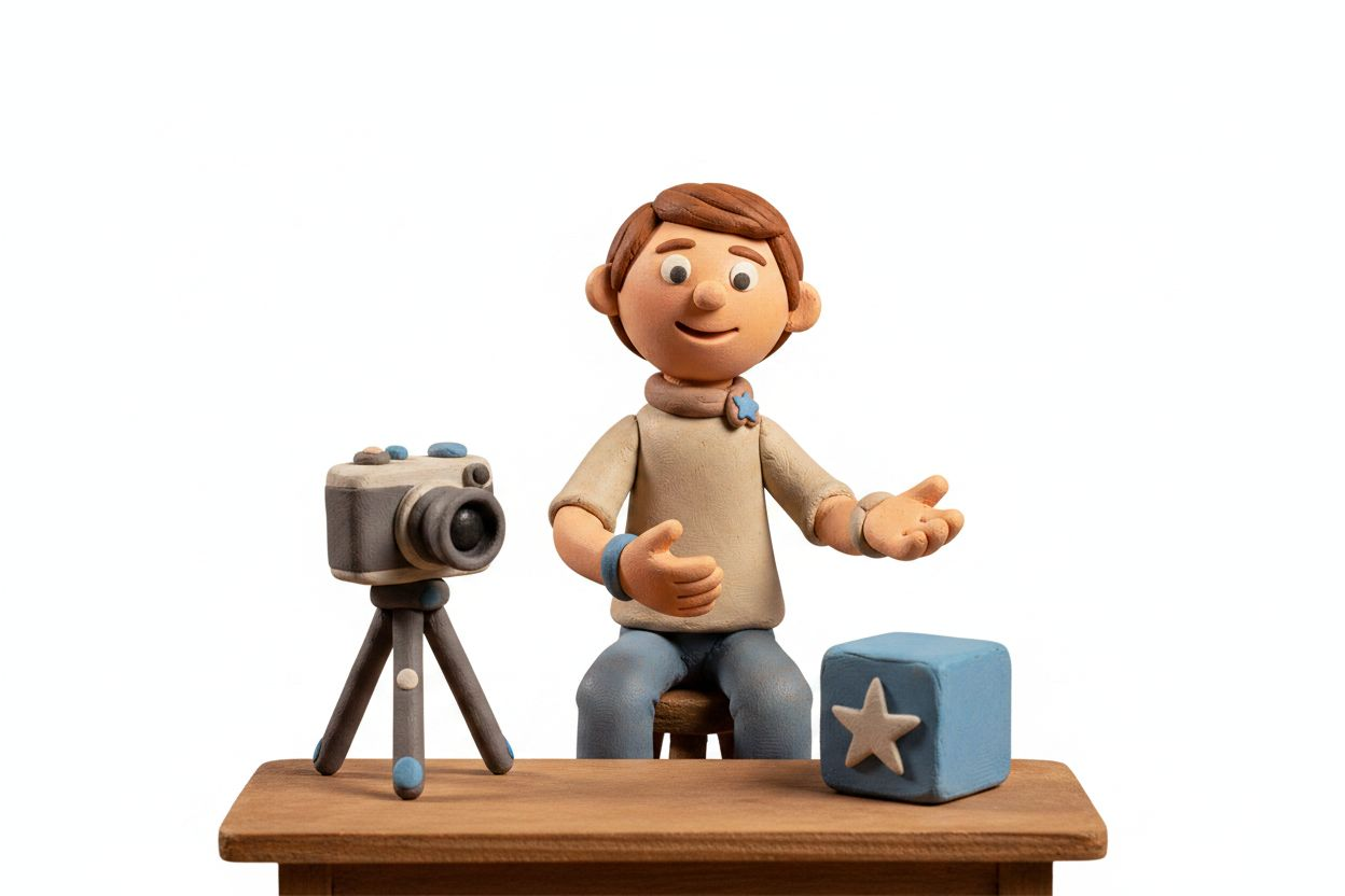 Person filming a casual product review video