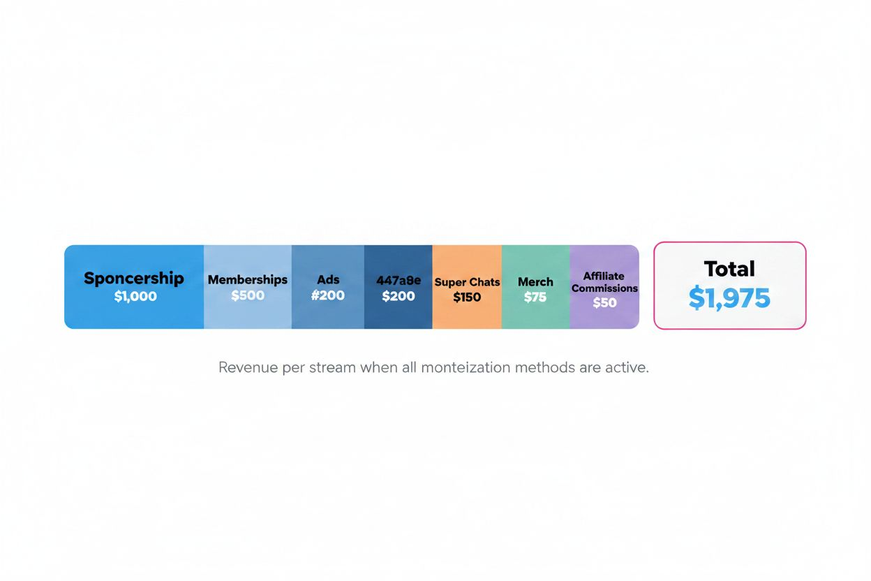 Stacked bar chart of streaming revenue