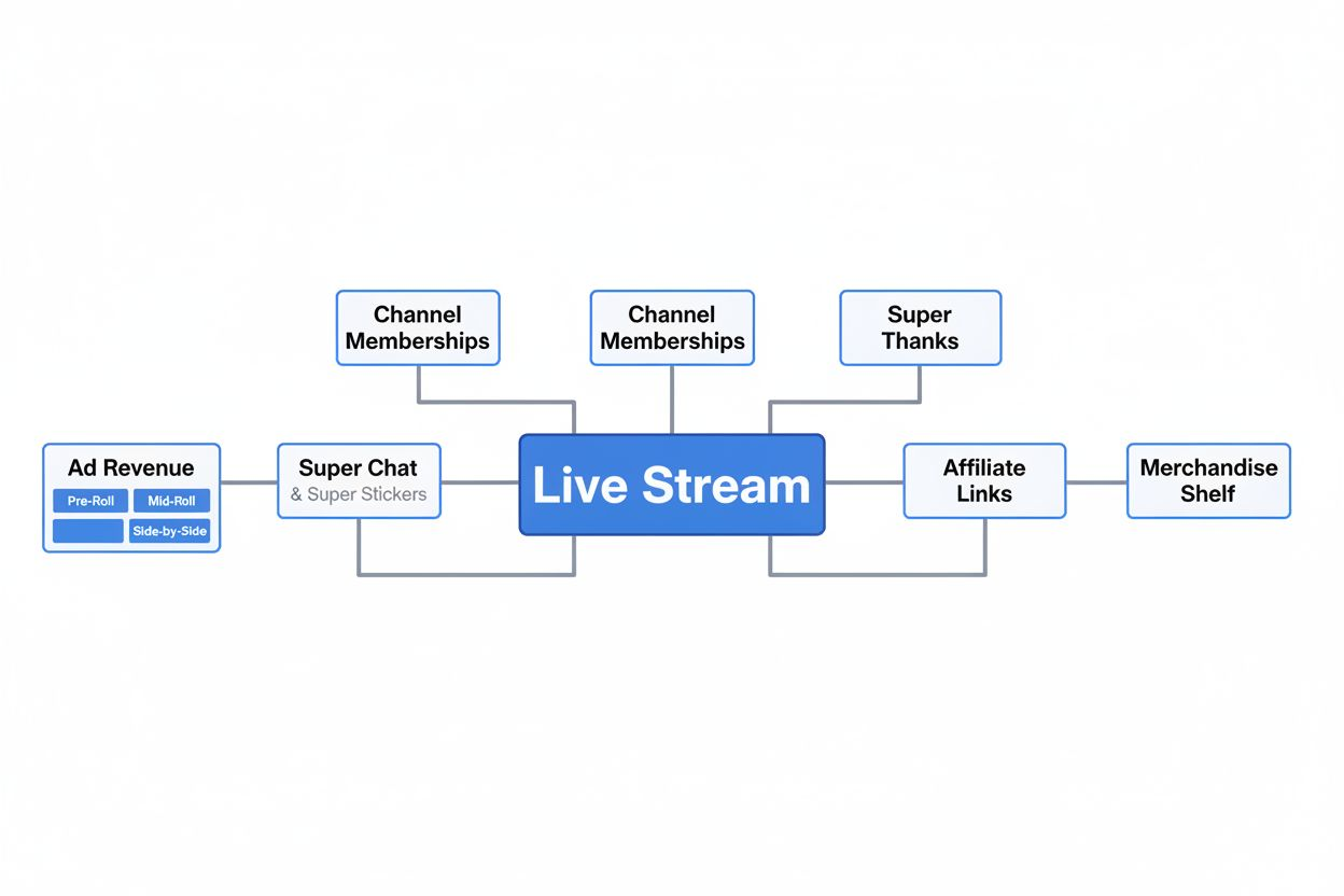 Flowchart of live stream revenue sources