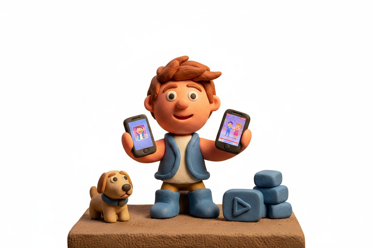 Split-screen of two smartphones displaying video formats