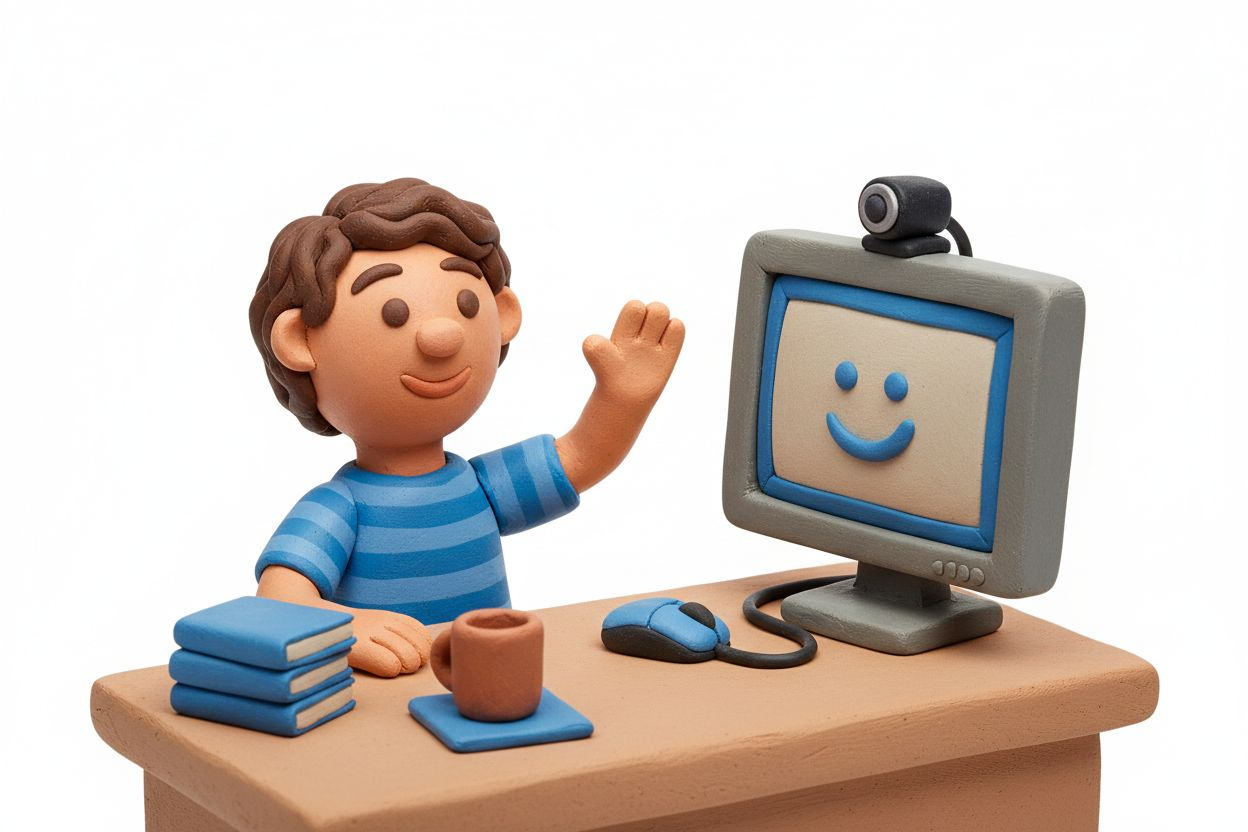 Person streaming from a cozy home setup